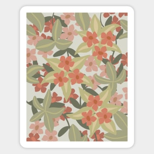 red & pink flower pattern Sticker